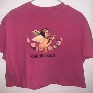 TILLYS PINK ANGEL CROP SHIRT